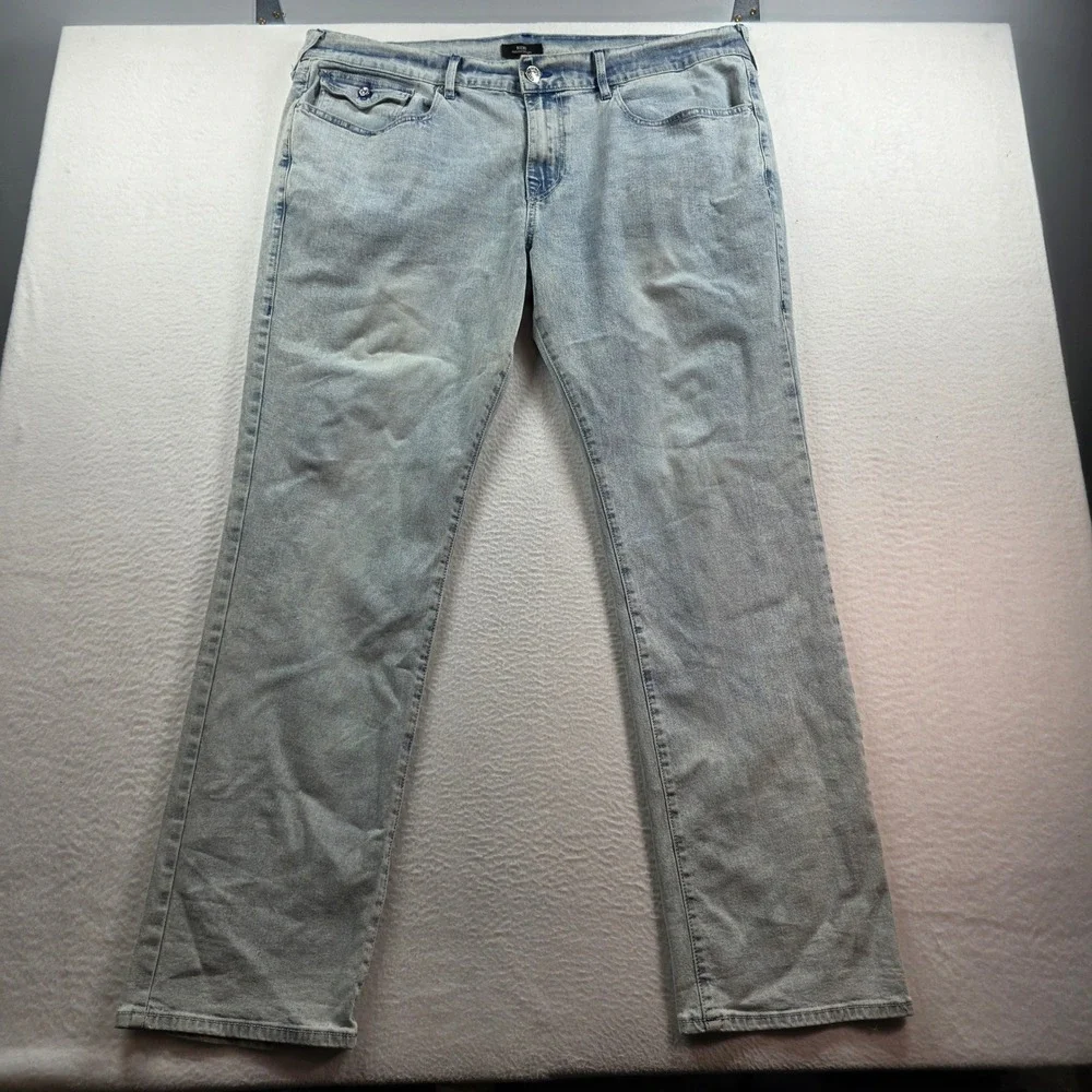 True‎ Religion Ricky Jeans Men 42 Light Wash Blue Relaxed Straight Flap Pockets